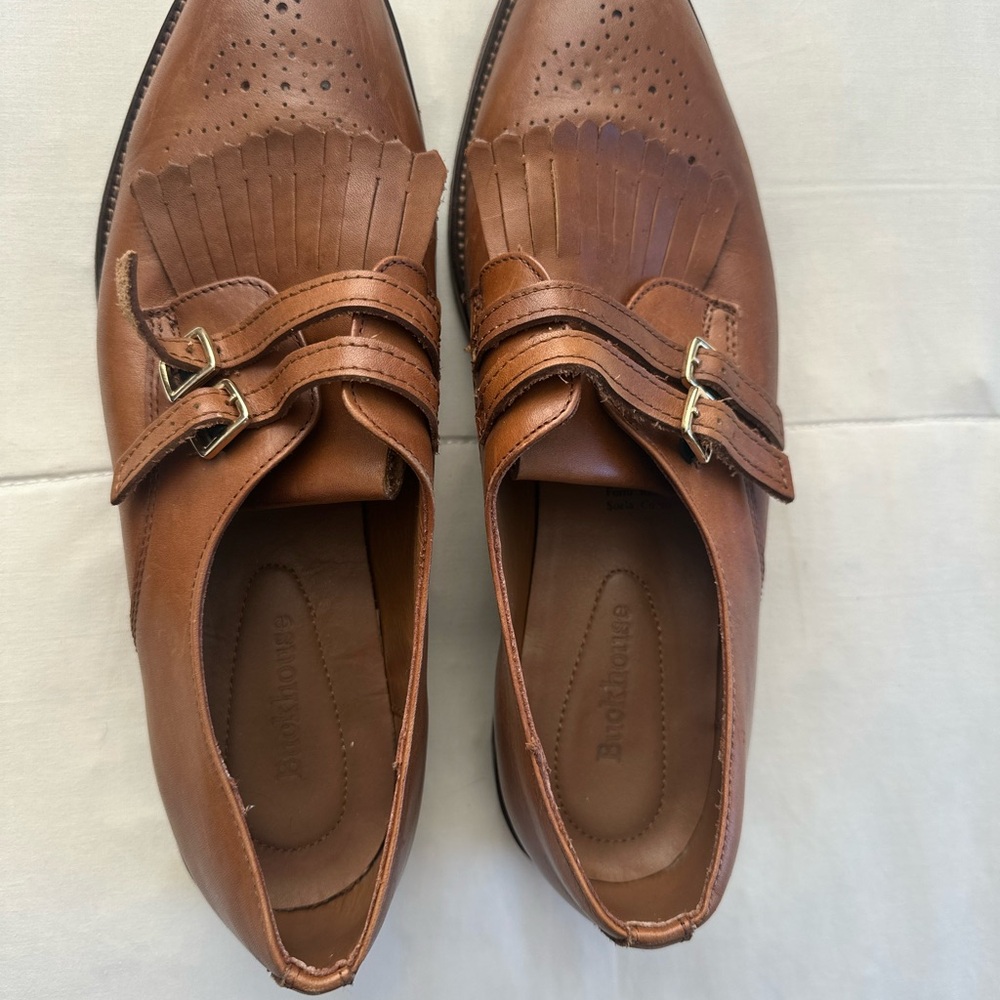 Women's Burgundy Leather Loafers with Fringe Detail